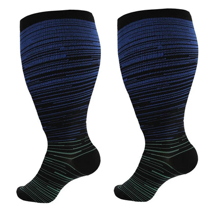 A5141 1 Pair Plus Size Fitness Socks Running Extra Width Socks for Men and Women (4XL)