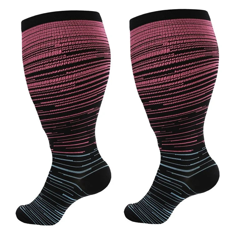 A5141 1 Pair Plus Size Fitness Socks Running Extra Width Socks for Men and Women (4XL)
