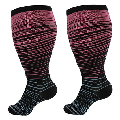 A5141 1 Pair Plus Size Fitness Socks Running Extra Width Socks for Men and Women (4XL)