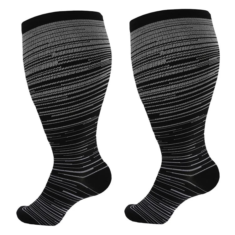 A5141 1 Pair Plus Size Fitness Socks Running Extra Width Socks for Men and Women (4XL)