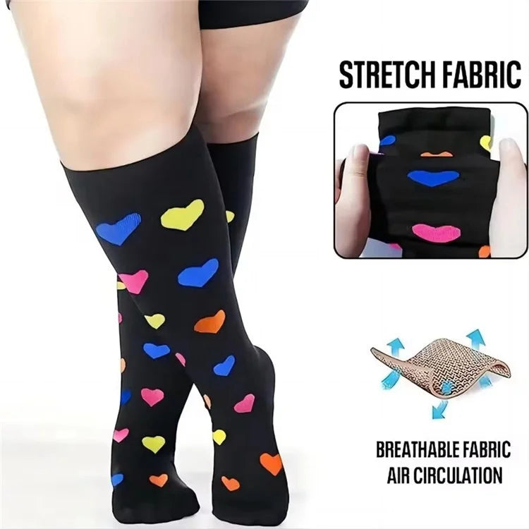 A5141 1 Pair Plus Size Fitness Socks Running Extra Width Socks for Men and Women