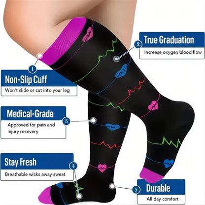 A5141 1 Pair Plus Size Fitness Socks Running Extra Width Socks for Men and Women