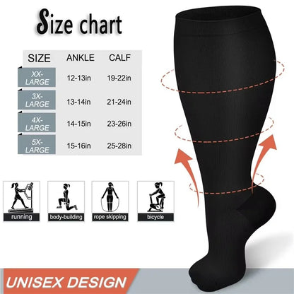 A5141 1 Pair Plus Size Fitness Socks Running Extra Width Socks for Men and Women