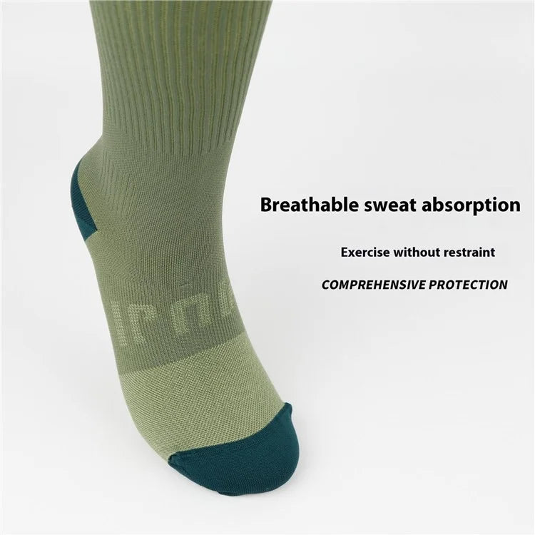 A6601 1 Pair Soccer Compression Socks Calf Knee High Tube Running Sweat-Absorbed Stockings
