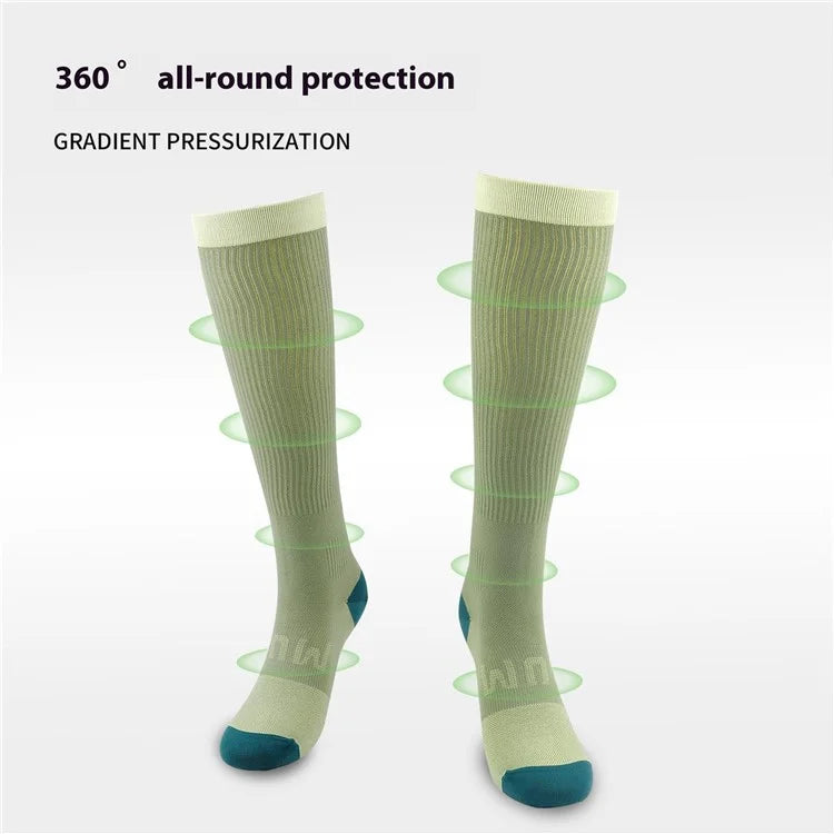 A6601 1 Pair Soccer Compression Socks Calf Knee High Tube Running Sweat-Absorbed Stockings