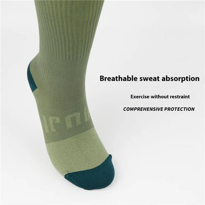 A6601 1 Pair Soccer Compression Socks Calf Knee High Tube Running Sweat-Absorbed Stockings