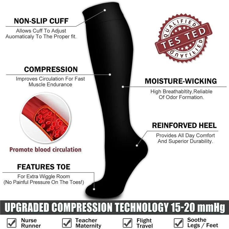 A5110 1 Pair Fitness Compression Socks Anti-Slip Calf High Tube Compression Stockings