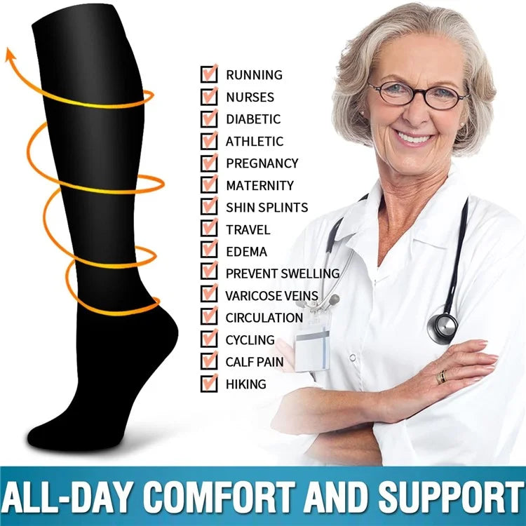 A5110 1 Pair Fitness Compression Socks Anti-Slip Calf High Tube Compression Stockings