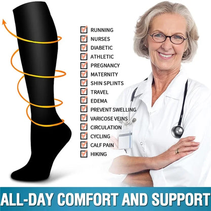 A5110 1 Pair Fitness Compression Socks Anti-Slip Calf High Tube Compression Stockings