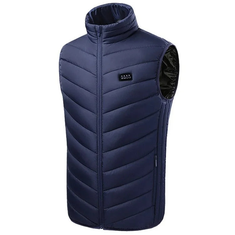 M01 Outdoor Electric Heated Winter Vest Men Women 21 Heating Zones 3-Gear Warm Jacket (Without Power Bank)