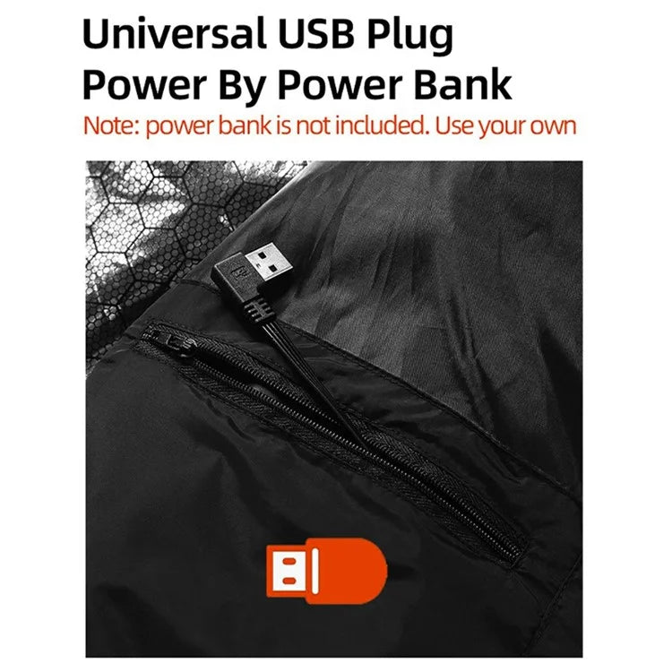 M01 Winter 26 Heating Zones Warm Jacket Outdoor 3-Gear Electric Heated Zipper Vest (Without Power Bank)