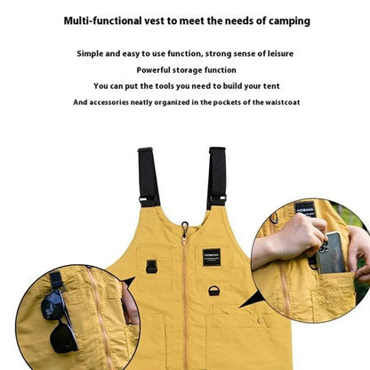 NOBANA Waterproof Polyester Camping Vest Hiking Waistcoat with Multiple Pockets, One Size