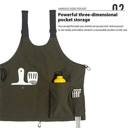 NOBANA Waterproof Polyester Camping Vest Hiking Waistcoat with Multiple Pockets, One Size