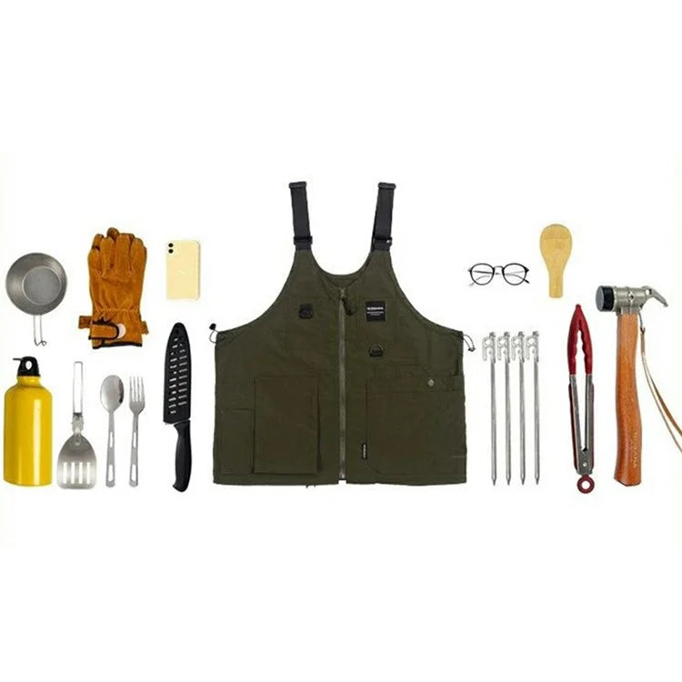 NOBANA Waterproof Polyester Camping Vest Hiking Waistcoat with Multiple Pockets, One Size