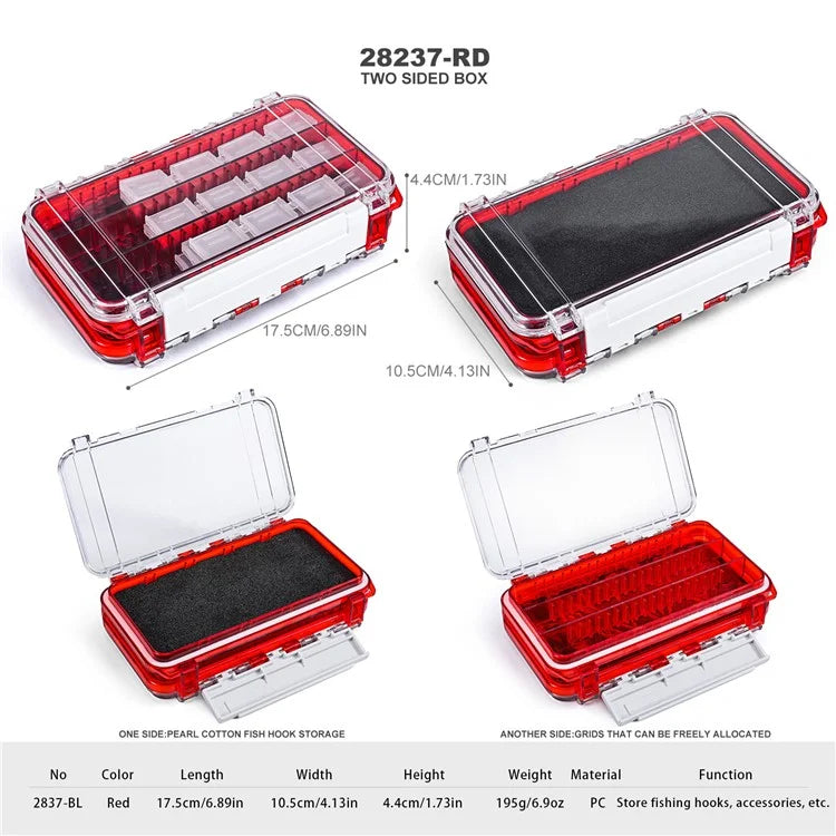 LEO 28237 Fishing Tackle Boxes Waterproof Hooks Storage Organizer Transparent PC Lure Fishing Box
