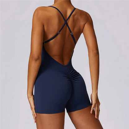 8605 Quick-Dry One-Piece Jumpsuits Unitard Bodysuit Workout Rompers Yoga Clothes