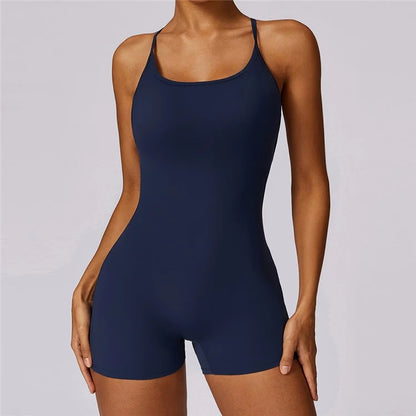 8605 Quick-Dry One-Piece Jumpsuits Unitard Bodysuit Workout Rompers Yoga Clothes