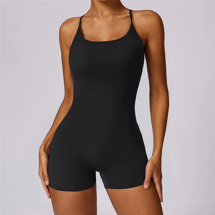 8605 Quick-Dry One-Piece Jumpsuits Unitard Bodysuit Workout Rompers Yoga Clothes