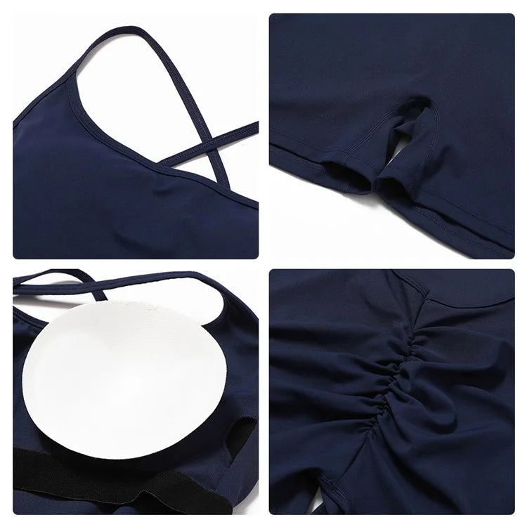 8605 Quick-Dry One-Piece Jumpsuits Unitard Bodysuit Workout Rompers Yoga Clothes