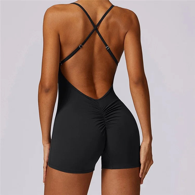 8605 Quick-Dry One-Piece Jumpsuits Unitard Bodysuit Workout Rompers Yoga Clothes