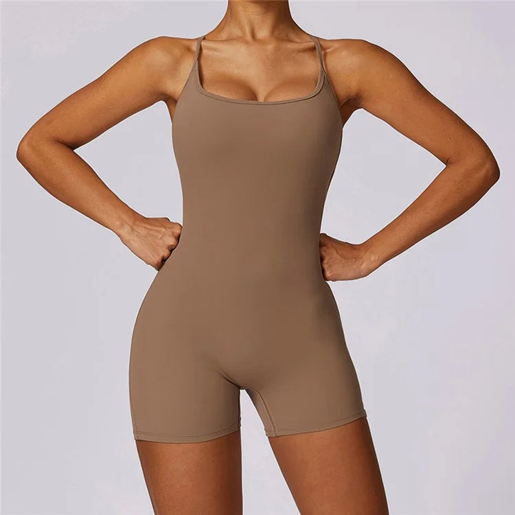 8605 Quick-Dry One-Piece Jumpsuits Unitard Bodysuit Workout Rompers Yoga Clothes
