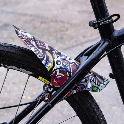 ZTTO Colorful Pattern Mountain Bike Fender PP Road Bicycle Mudguard, Short Style
