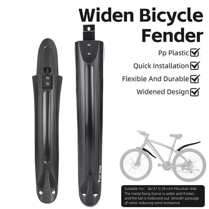 WEST BIKING YP0714028 1 Pair Arc Design Front and Rear Mountain Bike Widened Fenders