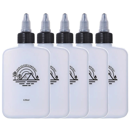 HALIN 5PCS Mini Squeeze Oil Bottles 120ml Liquid Containers for Camping BBQ Picnic (BPA-Free, No FDA)