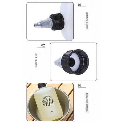 HALIN 5PCS Mini Squeeze Oil Bottles 120ml Liquid Containers for Camping BBQ Picnic (BPA-Free, No FDA)