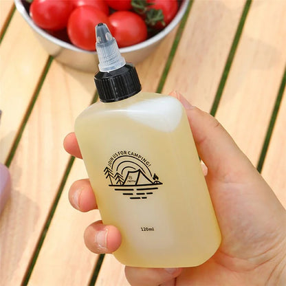 HALIN 5PCS Mini Squeeze Oil Bottles 120ml Liquid Containers for Camping BBQ Picnic (BPA-Free, No FDA)