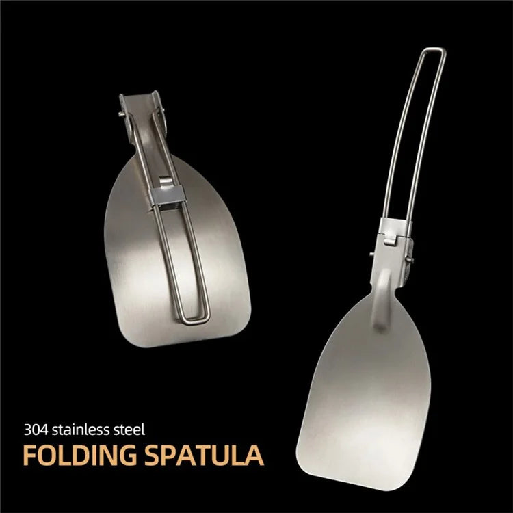 AOTU Outdoor Camping Picnic Foldable Spatula 304 Stainless Steel Turner (BPA-Free, No FDA Certification)