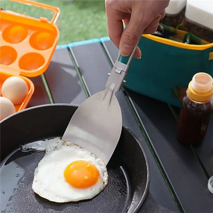 AOTU Outdoor Camping Picnic Foldable Spatula 304 Stainless Steel Turner (BPA-Free, No FDA Certification)