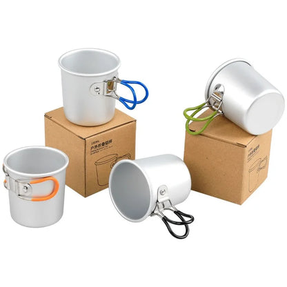 Aluminum Alloy Camping Mug Portable Coffee Cup Drinks Cup (BPA-Free, No FDA Certified)