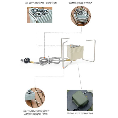 CLS 8000W Outdoor Portable Stove Camping 3-Burner Cooking Stove with EVA Bag