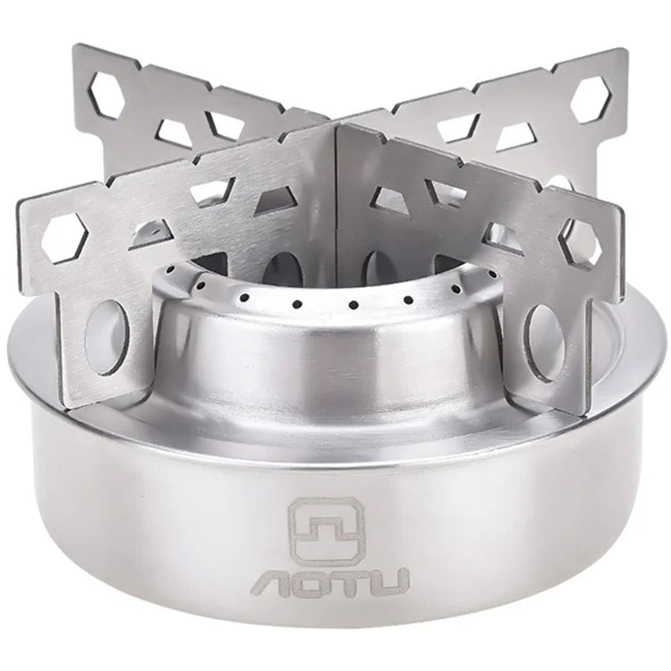 AOTU Portable Alcohol Stove Stainless Steel Outdoor Camping Spirit Burner for Picnic Hiking