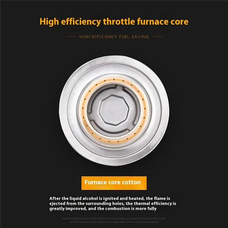 AOTU Portable Alcohol Stove Stainless Steel Outdoor Camping Spirit Burner for Picnic Hiking