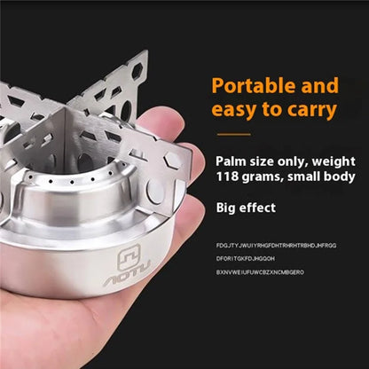 AOTU Portable Alcohol Stove Stainless Steel Outdoor Camping Spirit Burner for Picnic Hiking