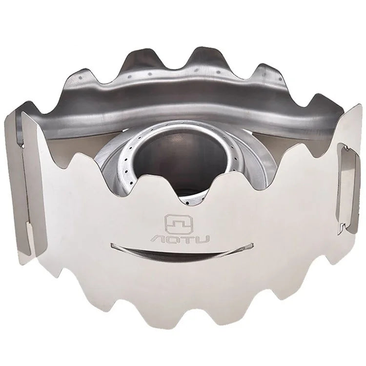 AOTU Camping Burner Alcohol Stove Stainless Steel Spirit Burner with Windscreen