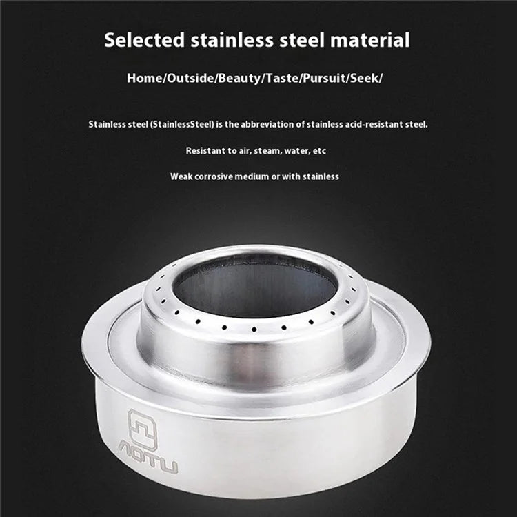 AOTU Camping Burner Alcohol Stove Stainless Steel Spirit Burner with Windscreen
