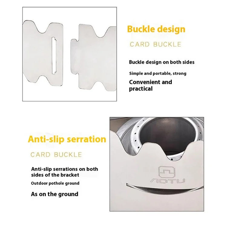AOTU Camping Burner Alcohol Stove Stainless Steel Spirit Burner with Windscreen