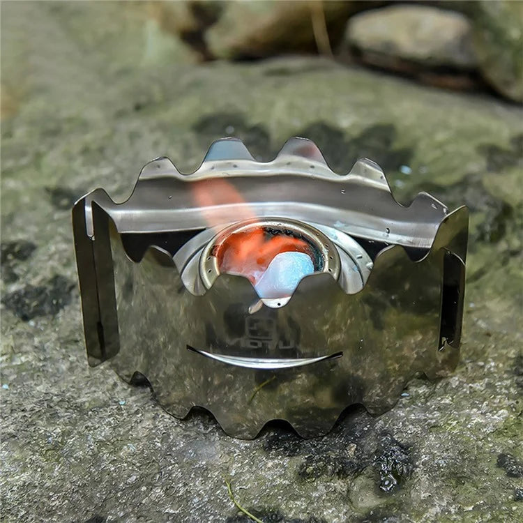 AOTU Camping Burner Alcohol Stove Stainless Steel Spirit Burner with Windscreen