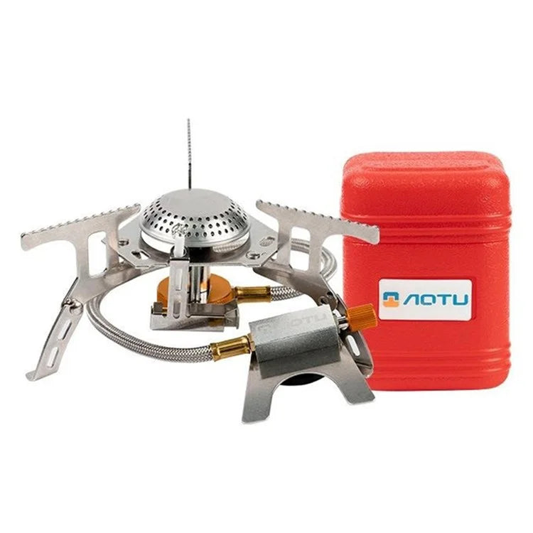AOTU AT6404 3500W Camping Stove Fuel Gas Burner Cooking Tool with Storage Box