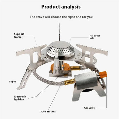 AOTU AT6404 3500W Camping Stove Fuel Gas Burner Cooking Tool with Storage Box