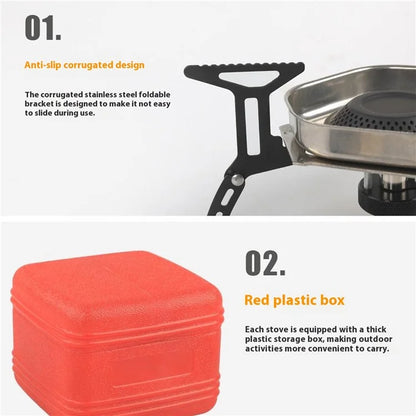 HALIN DS521 Outdoor Camping Stove Stainless Steel+Copper Gas Burner Cooking Tool