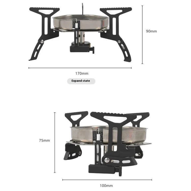HALIN DS521 Outdoor Camping Stove Stainless Steel+Copper Gas Burner Cooking Tool
