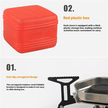 HALIN DS553 Outdoor Camping Windproof Blackened Stove Gas Burner with Gas Tank Adapter