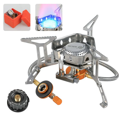 HALIN DS503 Camping Portable Gas Stove Burner Cooking Stove with Fuel Canister Adapter