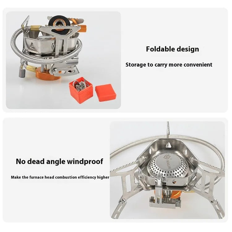 HALIN DS503 Camping Portable Gas Stove Burner Cooking Stove with Fuel Canister Adapter