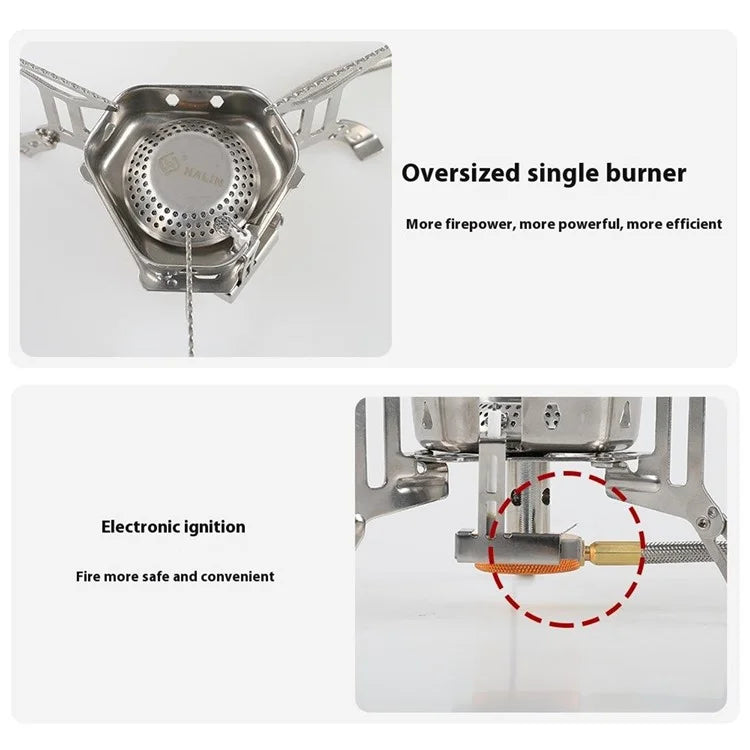 HALIN DS503 Camping Portable Gas Stove Burner Cooking Stove with Fuel Canister Adapter