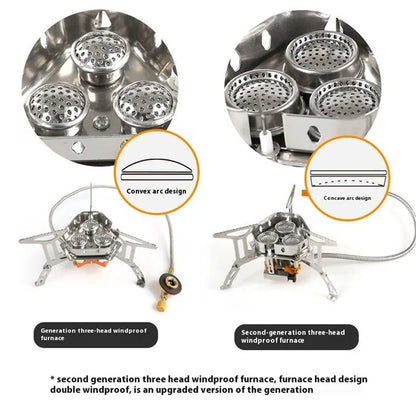 HALIN DS105 Camping Portable Gas Stove 3-Burner Cooking Stove for Backpacking
